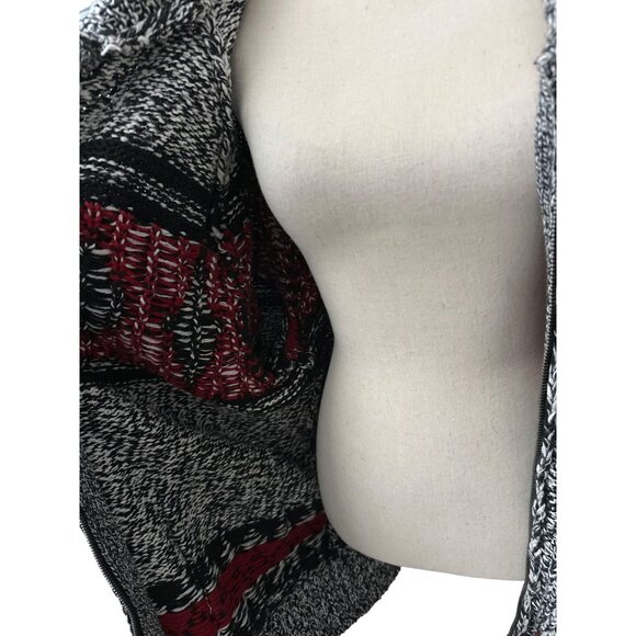 American Eagle Zip Up Cardigan Sweater Cotton Red Diamond Pattern Heavyweight XL - Picture 2 of 7